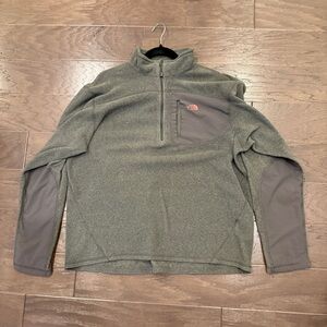 The North Face 1/4-Zip Fleece Pullover Men’s Large – Olive and Gray, Worn/As-Is